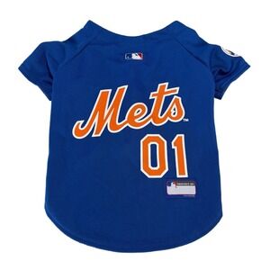 New York Mets Baseball League Pet Apparel Dog Pet's First Jersey - Medium